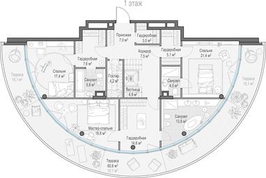 4-BD Apartment Sale, 286.2平方米 at Frunzenskaya naberezhnaya, Frunzenskaya Embankment, 30, Moscow, Russia #4