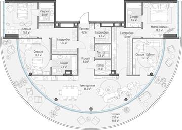 3-BD Apartment Sale, 193.4 sq. m. at Frunzenskaya naberezhnaya, Frunzenskaya Embankment, 30, Moscow, Russia #2 3-BD Apartment Sale, 193.4 sq. m. at Frunzenskaya naberezhnaya, Frunzenskaya Embankment, 30, Moscow, Russia #2
