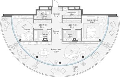 3-BD Apartment Sale, 143.9 sq. m. at Frunzenskaya naberezhnaya, Frunzenskaya Embankment, 30, Moscow, Russia #2 3-BD Apartment Sale, 143.9 sq. m. at Frunzenskaya naberezhnaya, Frunzenskaya Embankment, 30, Moscow, Russia #2