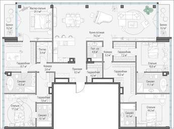 5-BD Apartment Sale, 259.8 sq. m. at Frunzenskaya naberezhnaya, Frunzenskaya Embankment, 30, Moscow, Russia #2 5-BD Apartment Sale, 259.8 sq. m. at Frunzenskaya naberezhnaya, Frunzenskaya Embankment, 30, Moscow, Russia #2