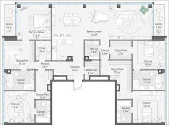 5-BD Apartment Sale, 259.7 sq. m. at Frunzenskaya naberezhnaya, Frunzenskaya Embankment, 30, Moscow, Russia #2