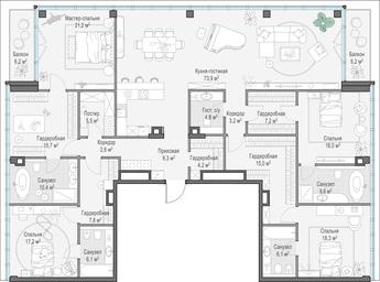 5-BD Apartment Sale, 259.7 sq. m. at Frunzenskaya naberezhnaya, Frunzenskaya Embankment, 30, Moscow, Russia #3