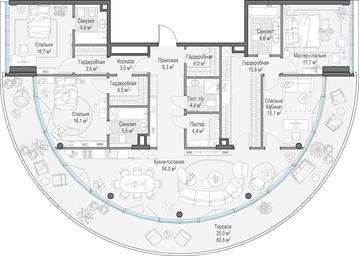 3-BD Apartment Sale, 194.4 sq. m. at Frunzenskaya naberezhnaya, Frunzenskaya Embankment, 30, Moscow, Russia #2 3-BD Apartment Sale, 194.4 sq. m. at Frunzenskaya naberezhnaya, Frunzenskaya Embankment, 30, Moscow, Russia #2