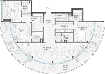 4-BD Apartment Sale, 172.7平方米 at Frunzenskaya naberezhnaya, Frunzenskaya Embankment, 30, Moscow, Russia #2 4-BD Apartment Sale, 172.7平方米 at Frunzenskaya naberezhnaya, Frunzenskaya Embankment, 30, Moscow, Russia #2