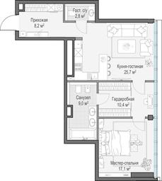 1-BD Apartment Sale, 73.3平方米 at Frunzenskaya naberezhnaya, Frunzenskaya Embankment, 30, Moscow, Russia #4