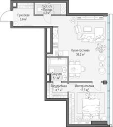1-BD Apartment Sale, 73.3平方米 at Frunzenskaya naberezhnaya, Frunzenskaya Embankment, 30, Moscow, Russia #2