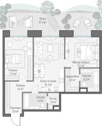 2-BD Apartment Sale, 87.9平方米 at Frunzenskaya naberezhnaya, Frunzenskaya Embankment, 30, Moscow, Russia #3
