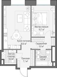 1-BD Apartment Sale, 66.6 sq. m. at Frunzenskaya naberezhnaya, Frunzenskaya Embankment, 30, Moscow, Russia #3