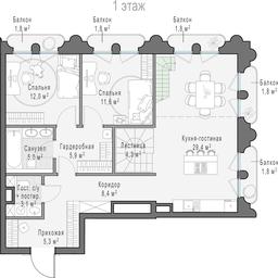 2-BD Apartment Sale, 122.2 sq. m. at Frunzenskaya naberezhnaya, Frunzenskaya Embankment, 30, Moscow, Russia #3