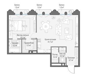 1-BD Apartment Sale, 86.1平方米 at Frunzenskaya naberezhnaya, Frunzenskaya Embankment, 30, Moscow, Russia #4