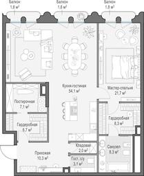 1-BD Apartment Sale, 122.5平方米 at Frunzenskaya naberezhnaya, Frunzenskaya Embankment, 30, Moscow, Russia #3