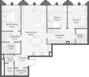Продажа 2-комн. квартиры, 123,3 м² в ЖК «Клубный город-парк «Фрунзенская набережная»», Фрунзенская набережная, 30, Москва, Россия #4