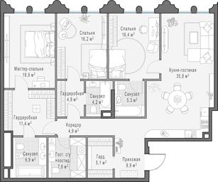2-BD Apartment Sale, 145.6 sq. m. at Frunzenskaya naberezhnaya, Frunzenskaya Embankment, 30, Moscow, Russia #2 2-BD Apartment Sale, 145.6 sq. m. at Frunzenskaya naberezhnaya, Frunzenskaya Embankment, 30, Moscow, Russia #2