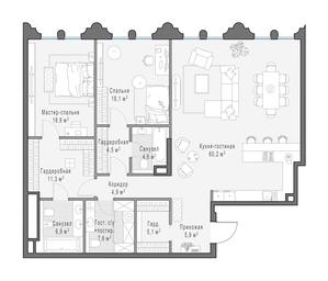 2-BD Apartment Sale, 145.6 sq. m. at Frunzenskaya naberezhnaya, Frunzenskaya Embankment, 30, Moscow, Russia #4