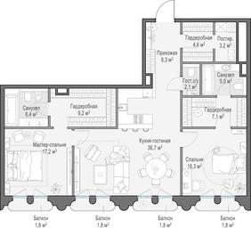 3-BD Apartment Sale, 118.2 sq. m. at Frunzenskaya naberezhnaya, Frunzenskaya Embankment, 30, Moscow, Russia #2 3-BD Apartment Sale, 118.2 sq. m. at Frunzenskaya naberezhnaya, Frunzenskaya Embankment, 30, Moscow, Russia #2