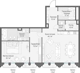 3-BD Apartment Sale, 118.2 sq. m. at Frunzenskaya naberezhnaya, Frunzenskaya Embankment, 30, Moscow, Russia #4