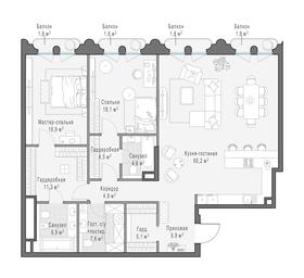 2-BD Apartment Sale, 147.6平方米 at Frunzenskaya naberezhnaya, Frunzenskaya Embankment, 30, Moscow, Russia #4