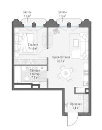1-BD Apartment Sale, 59.2平方米 at Frunzenskaya naberezhnaya, Frunzenskaya Embankment, 30, Moscow, Russia #4