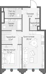 1-BD Apartment Sale, 73.3 sq. m. at Frunzenskaya naberezhnaya, Frunzenskaya Embankment, 30, Moscow, Russia #3
