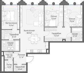Продажа 2-комн. квартиры, 123,2 м² в ЖК «Клубный город-парк «Фрунзенская набережная»», Фрунзенская набережная, 30, Москва, Россия #4