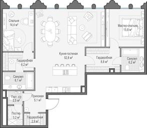 Продажа 2-комн. квартиры, 123,2 м² в ЖК «Клубный город-парк «Фрунзенская набережная»», Фрунзенская набережная, 30, Москва, Россия #3