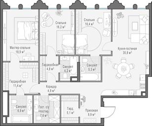 2-BD Apartment Sale, 145.6平方米 at Frunzenskaya naberezhnaya, Frunzenskaya Embankment, 30, Moscow, Russia #2 2-BD Apartment Sale, 145.6平方米 at Frunzenskaya naberezhnaya, Frunzenskaya Embankment, 30, Moscow, Russia #2