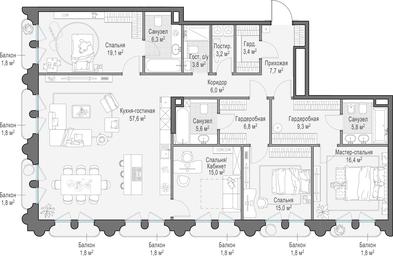 3-BD Apartment Sale, 184.3 sq. m. at Frunzenskaya naberezhnaya, Frunzenskaya Embankment, 30, Moscow, Russia #3 3-BD Apartment Sale, 184.3 sq. m. at Frunzenskaya naberezhnaya, Frunzenskaya Embankment, 30, Moscow, Russia #3