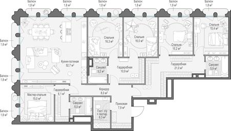 4-BD Apartment Sale, 211.8 sq. m. at Frunzenskaya naberezhnaya, Frunzenskaya Embankment, 30, Moscow, Russia #2 4-BD Apartment Sale, 211.8 sq. m. at Frunzenskaya naberezhnaya, Frunzenskaya Embankment, 30, Moscow, Russia #2