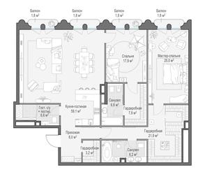 2-BD Apartment Sale, 165.2平方米 at Frunzenskaya naberezhnaya, Frunzenskaya Embankment, 30, Moscow, Russia #4