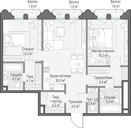 Продажа 1-комн. квартиры, 89,3 м² в ЖК «Клубный город-парк «Фрунзенская набережная»», Фрунзенская набережная, 30, Москва, Россия #4