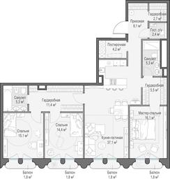 2-BD Apartment Sale, 129.8 sq. m. at Frunzenskaya naberezhnaya, Frunzenskaya Embankment, 30, Moscow, Russia #4