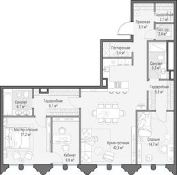 2-BD Apartment Sale, 129.8 sq. m. at Frunzenskaya naberezhnaya, Frunzenskaya Embankment, 30, Moscow, Russia #3