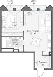 1-BD Apartment Sale, 59.2平方米 at Frunzenskaya naberezhnaya, Frunzenskaya Embankment, 30, Moscow, Russia #3 1-BD Apartment Sale, 59.2平方米 at Frunzenskaya naberezhnaya, Frunzenskaya Embankment, 30, Moscow, Russia #3
