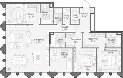 3-BD Apartment Sale, 180.1平方米 at Frunzenskaya naberezhnaya, Frunzenskaya Embankment, 30, Moscow, Russia #3 3-BD Apartment Sale, 180.1平方米 at Frunzenskaya naberezhnaya, Frunzenskaya Embankment, 30, Moscow, Russia #3