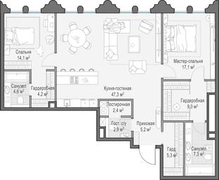 3-BD Apartment Sale, 119.8平方米 at Frunzenskaya naberezhnaya, Frunzenskaya Embankment, 30, Moscow, Russia #2
