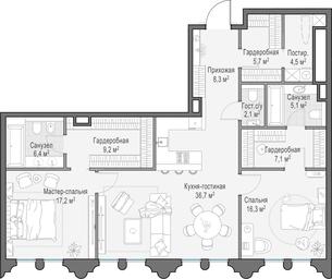 3-BD Apartment Sale, 118.6 sq. m. at Frunzenskaya naberezhnaya, Frunzenskaya Embankment, 30, Moscow, Russia #2