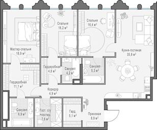 2-BD Apartment Sale, 145.4 sq. m. at Frunzenskaya naberezhnaya, Frunzenskaya Embankment, 30, Moscow, Russia #2