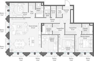 3-BD Apartment Sale, 184.1 sq. m. at Frunzenskaya naberezhnaya, Frunzenskaya Embankment, 30, Moscow, Russia #3 3-BD Apartment Sale, 184.1 sq. m. at Frunzenskaya naberezhnaya, Frunzenskaya Embankment, 30, Moscow, Russia #3