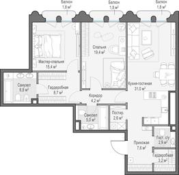 1-BD Apartment Sale, 108.1 sq. m. at Frunzenskaya naberezhnaya, Frunzenskaya Embankment, 30, Moscow, Russia #3
