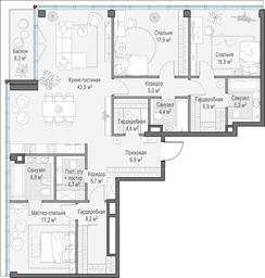 4-BD Apartment Sale, 157.6 sq. m. at Frunzenskaya naberezhnaya, Frunzenskaya Embankment, 30, Moscow, Russia #3 4-BD Apartment Sale, 157.6 sq. m. at Frunzenskaya naberezhnaya, Frunzenskaya Embankment, 30, Moscow, Russia #3