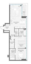 1-BD Apartment Sale, 117.9平方米 at Frunzenskaya naberezhnaya, Frunzenskaya Embankment, 30, Moscow, Russia #4