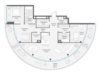 4-BD Apartment Sale, 167.4 sq. m. at Frunzenskaya naberezhnaya, Frunzenskaya Embankment, 30, Moscow, Russia #4