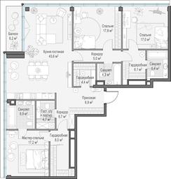 4-BD Apartment Sale, 156.5 sq. m. at Frunzenskaya naberezhnaya, Frunzenskaya Embankment, 30, Moscow, Russia #3