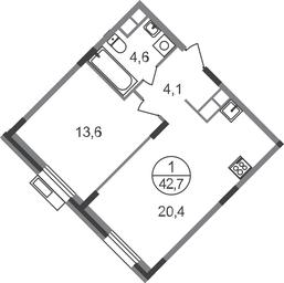 Apartment Sale, 42.7 sq. m. at Rezidentsii Skolkovo, Kashtanovaya ulitsa, 1, rabochiy posyolok Zarechye, Odintsovskiy City District, Moscow Region, Russia #2 Apartment Sale, 42.7 sq. m. at Rezidentsii Skolkovo, Kashtanovaya ulitsa, 1, rabochiy posyolok Zarechye, Odintsovskiy City District, Moscow Region, Russia #2