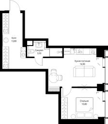 1-BD Apartment Sale, 43 sq. m. at VEER, Vereyskaya Street, Moscow, Russia #2 1-BD Apartment Sale, 43 sq. m. at VEER, Vereyskaya Street, Moscow, Russia #2