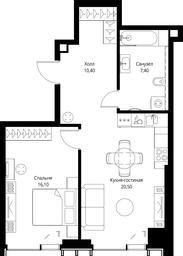 1-BD Apartment Sale, 54.4 sq. m. at VEER, Vereyskaya Street, Moscow, Russia #2 1-BD Apartment Sale, 54.4 sq. m. at VEER, Vereyskaya Street, Moscow, Russia #2