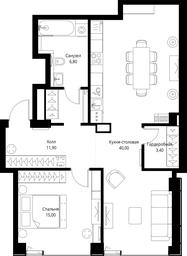 1-BD Apartment Sale, 77.1平方米 at VEER, Vereyskaya Street, Moscow, Russia #2 1-BD Apartment Sale, 77.1平方米 at VEER, Vereyskaya Street, Moscow, Russia #2