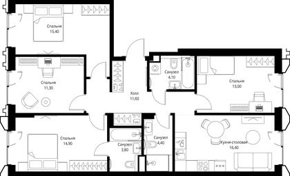 4-BD Apartment Sale, 94.9 sq. m. at VEER, Vereyskaya Street, Moscow, Russia #2 4-BD Apartment Sale, 94.9 sq. m. at VEER, Vereyskaya Street, Moscow, Russia #2