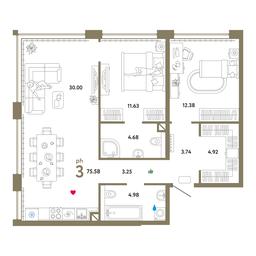 2-BD Apartment Sale, 75.58 sq. m. at Wow, Avtozavodskaya Street, 23с16, Moscow, Russia #3 2-BD Apartment Sale, 75.58 sq. m. at Wow, Avtozavodskaya Street, 23с16, Moscow, Russia #3