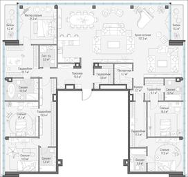 4-BD Apartment Sale, 311.6 sq. m. at Frunzenskaya naberezhnaya, Frunzenskaya Embankment, 30, Moscow, Russia #4